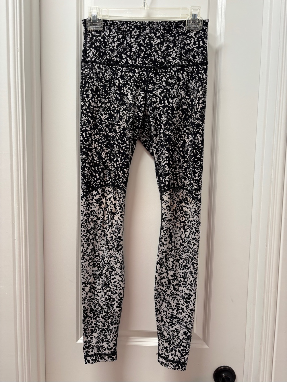 lululemon athletica Black and White Speckle Panel Leggings